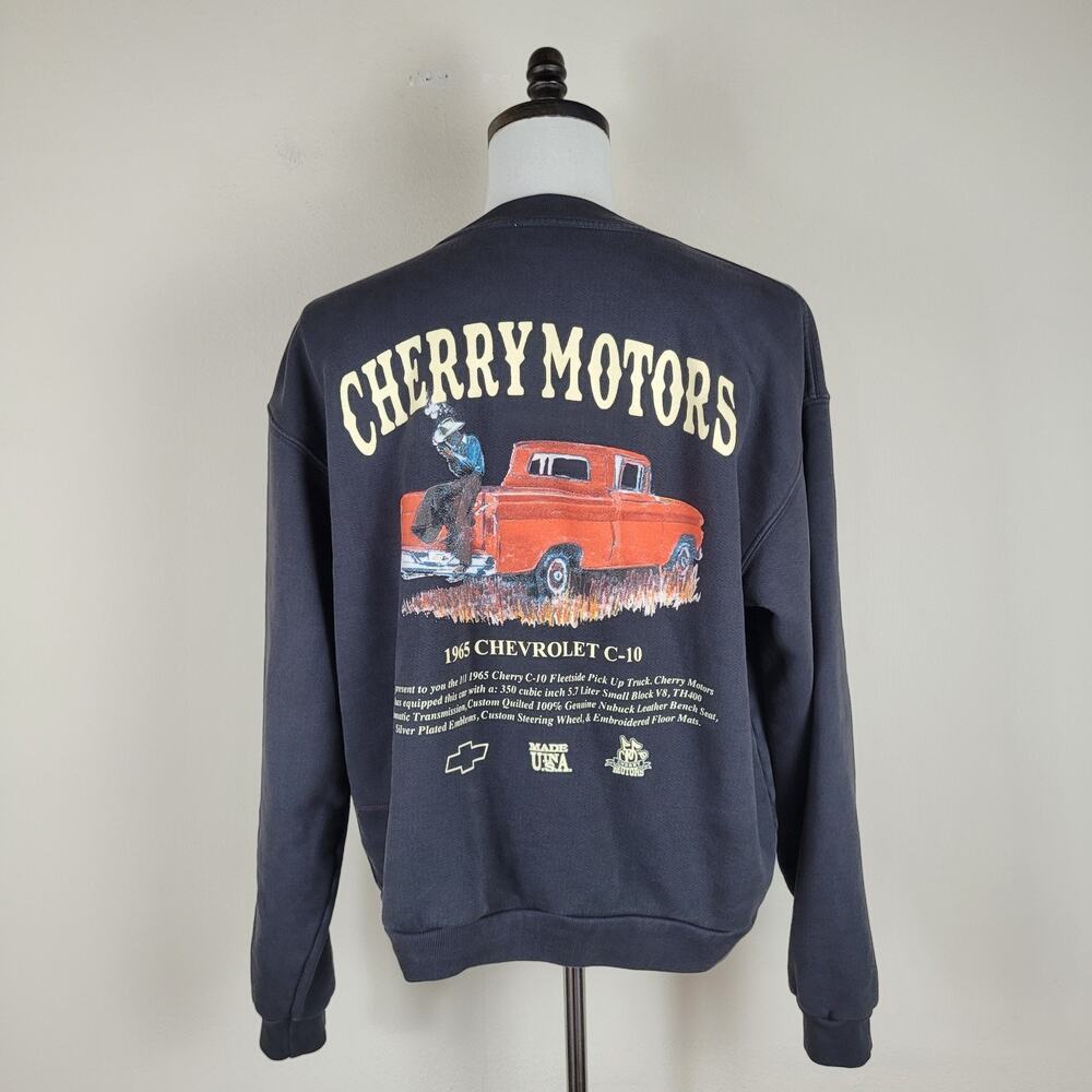 Cherry LA Black Sweatshirt with Vintage Car Print